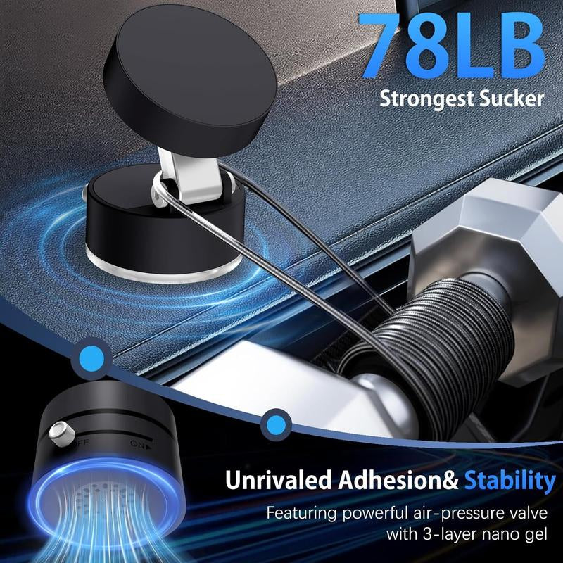 Vacuum Magnetic Suction Phone Holder, 2025 New Magnetic Suction Phone Mount, Foldable Portable Double-Sided Vacuum Magnetic Adsorption Adjustable Mobile Phone Holder